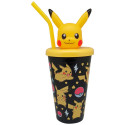 Vaso con Caña Topper 3D Pokémon Pikachu 500 ML