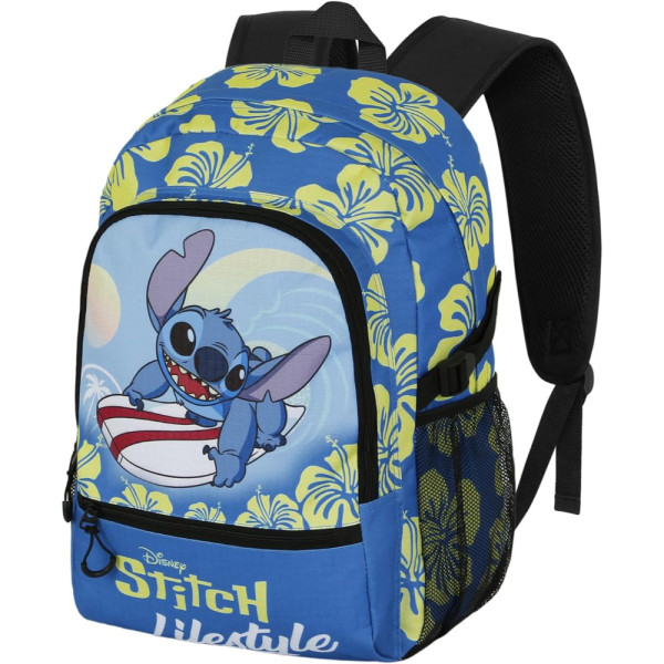 Mochila Doble Compartimento Fight Fan Lilo y Stitch Azul