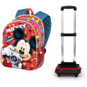 Mochila Trolley con Ruedas Infantil Mickey Mouse Say Cheese
