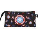 Estuche Portatodo Triple Capitán América Pixel