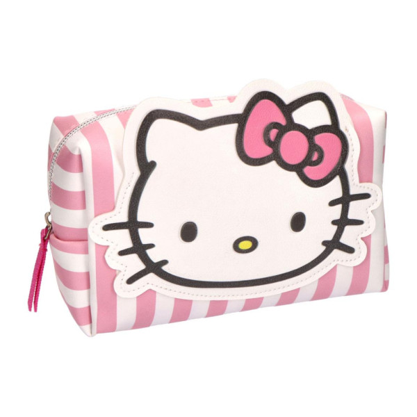 Neceser Hello Kitty Rosa A Rayas