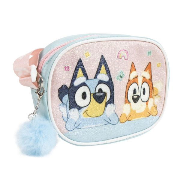 Bolso Bandolera Rectangular Bluey y Bingo con Purpurina