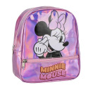Mochila Casual Iridiscente con Bolsillo Minnie Mouse Fucsia