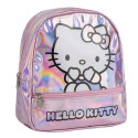Mochila Casual Iridiscente con Bolsillo Hello Kitty Rosa