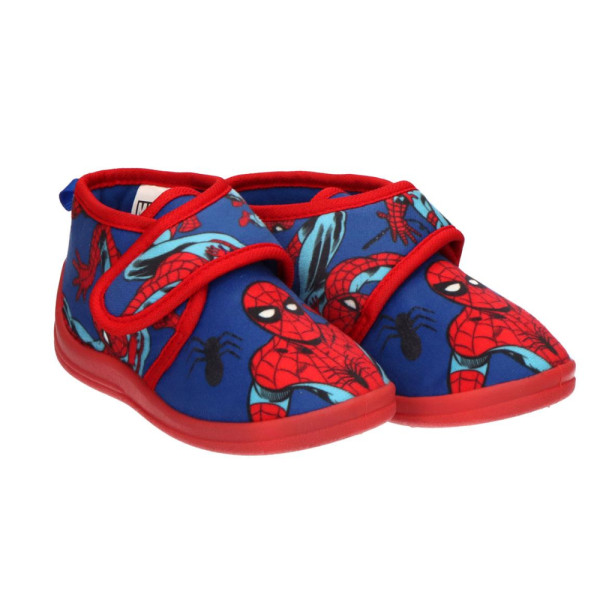 Zapatillas de Casa Media Bota Spiderman Azul Marino y Rojo Niño