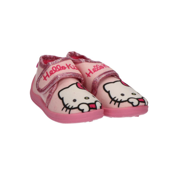 Zapatillas de Casa Media Bota Hello Kitty Rosa y Metalizado Niña