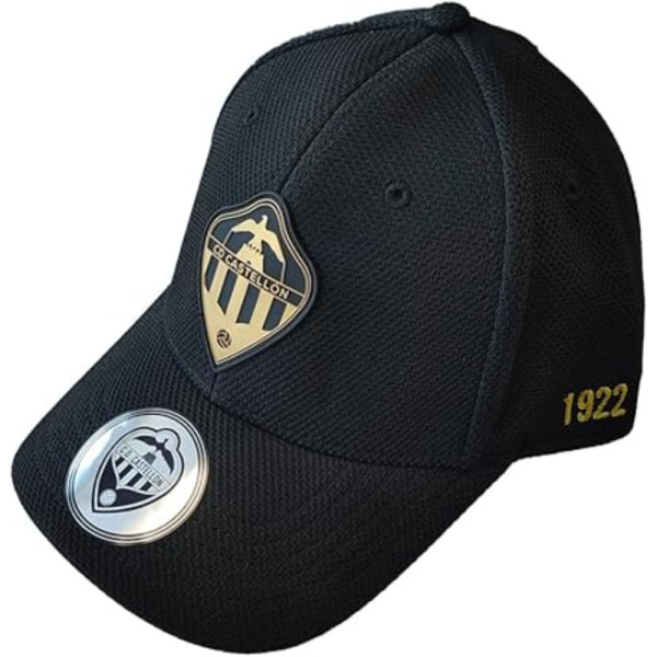Gorra Cd Castellón Premium Negra Escudo Dorado Hombre