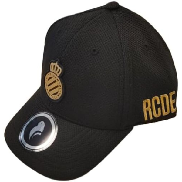 Gorra RCD Espanyol Premium Negro Escudo Dorado Hombre