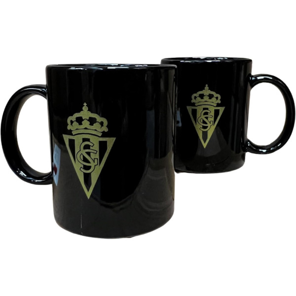 Taza de Cerámica Real Sporting de Gijón Negra 250 ML