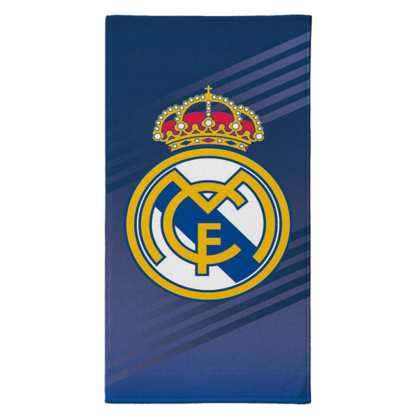 Toalla de Microfibra Real Madrid Azul Rayas Diagonales 140x70