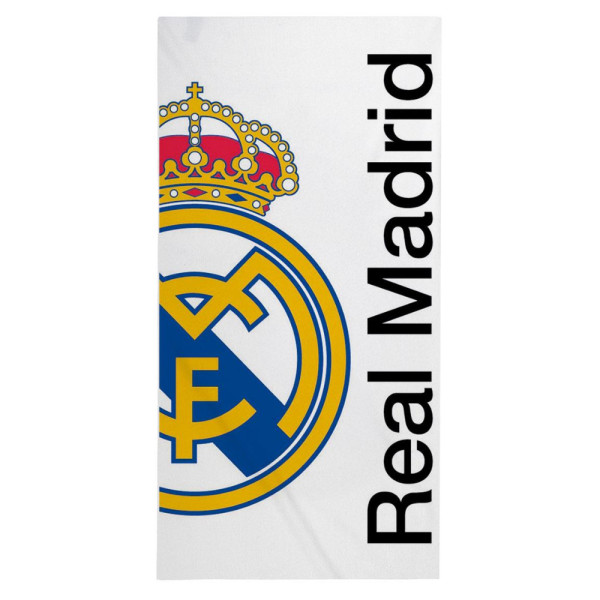 Toalla de Microfibra Real Madrid Escudo Blanco 180x90