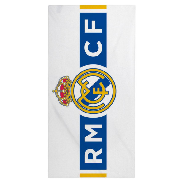 Toalla de Algodón Real Madrid Escudo Horizontal Blanco 180x90