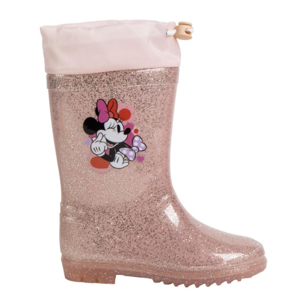 Botas de Agua Minnie Mouse Rosa con Purpurina Niña