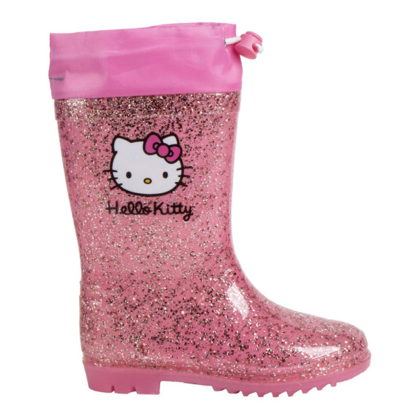 Botas de Agua Hello Kitty Rosa con Purpurina Niña