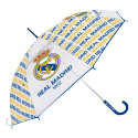 Paraguas Real Madrid Transparente Letras Azul y Amarillo 82 CM