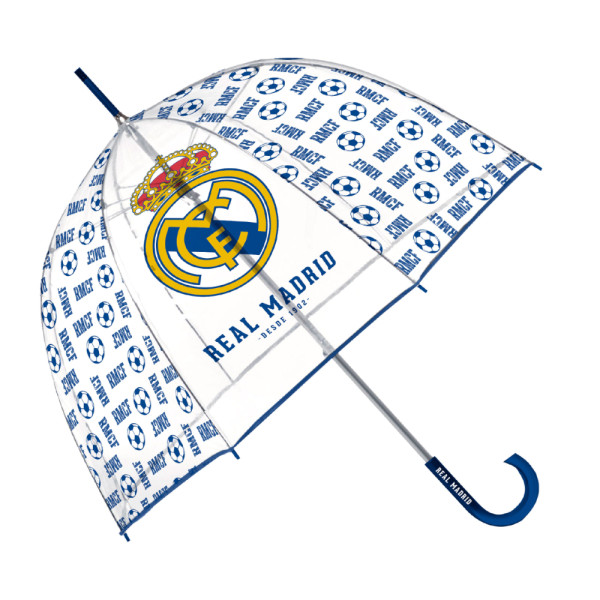 Paraguas Real Madrid Burbuja Transparente Balones 67 CM