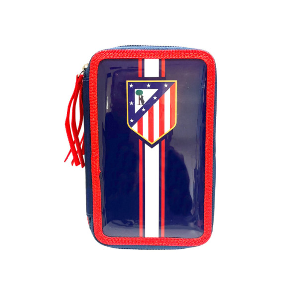 Plumier Atlético de Madrid Azul Marino y Rojo 3 Pisos
