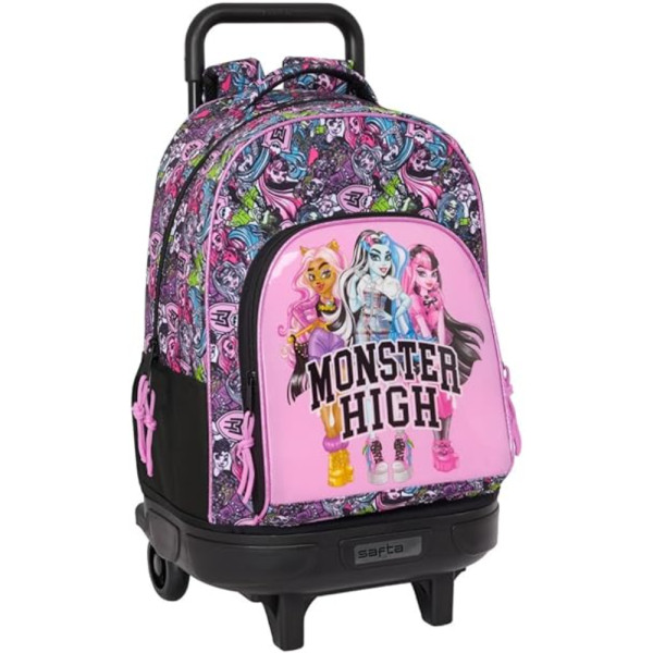 Mochila Trolley con Ruedas Compact Extraíble Monster High Drama