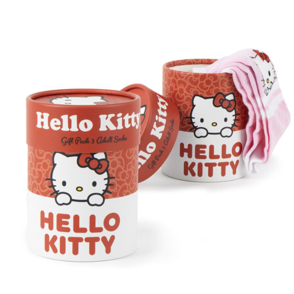 Pack 3 Calcetines en Caja Hello Kitty Prints Adulto