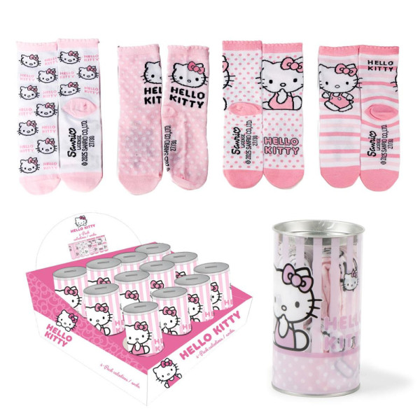 Pack 4 Calcetines en Lata Hello Kitty Niña