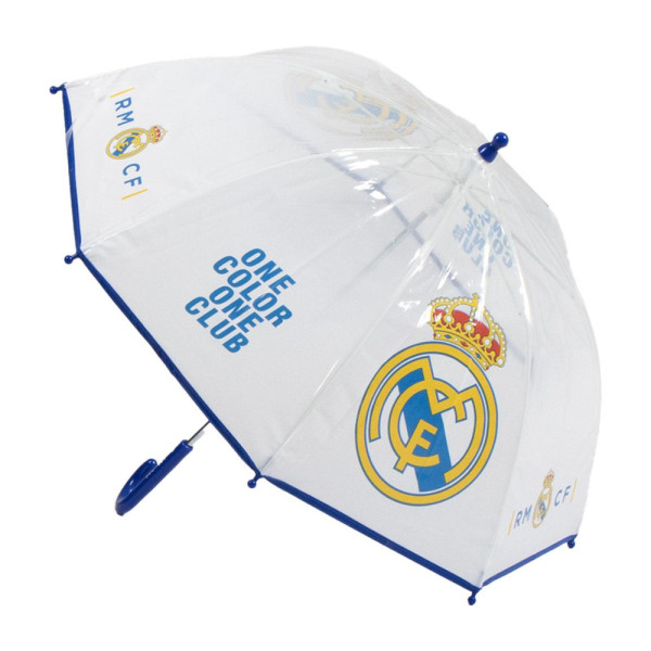 Paraguas Burbuja Real Madrid Transparente y Azul RMCF Niño