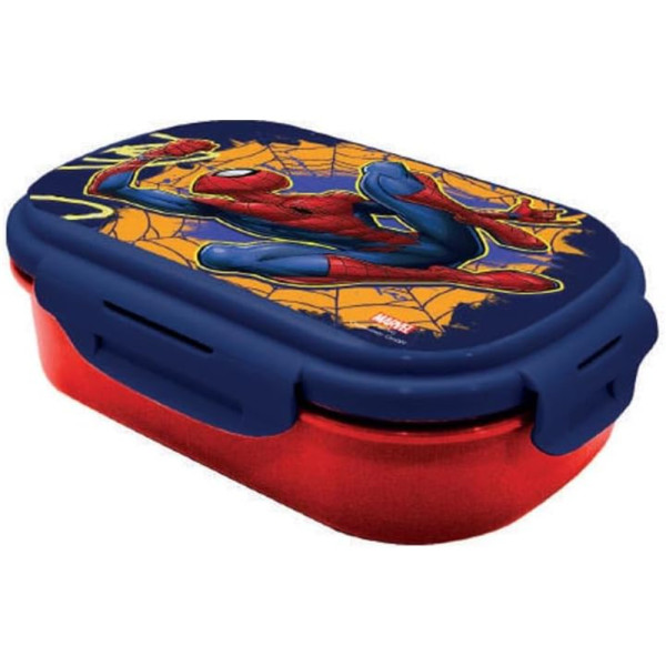 Sandwichera Compartimentos con Tenedor Spiderman Climb