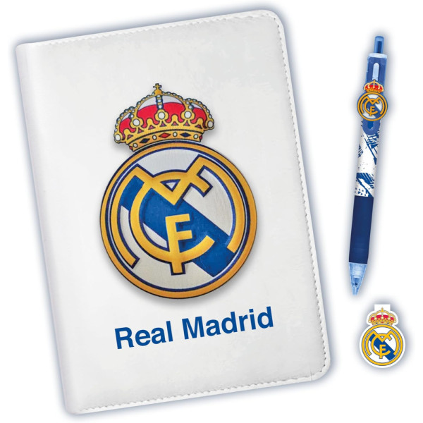 Set Libreta Antiestrés con Bolígrafo Fidget Real Madrid A5