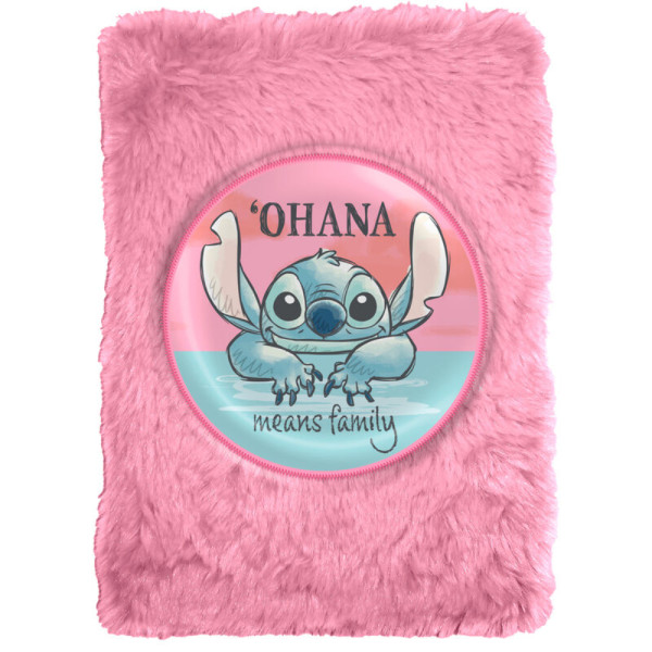 Cuaderno Libreta Plush Peluche Stitch Ohana Means Family A5