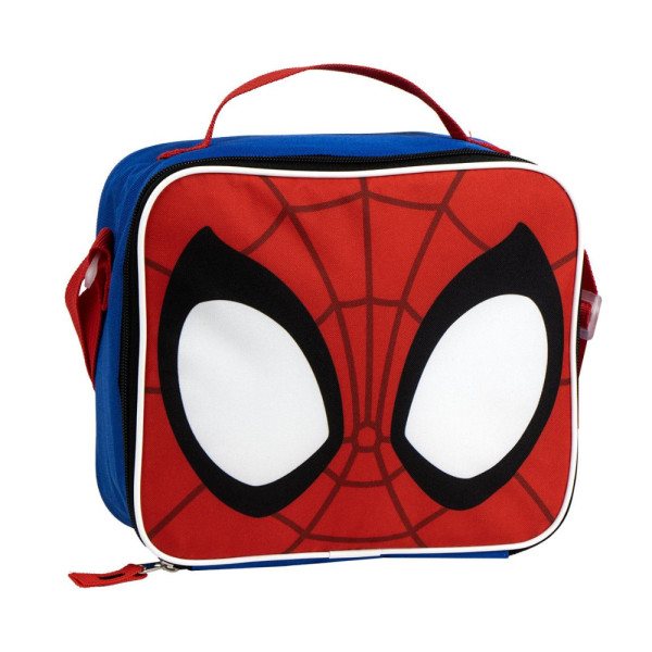 Bolsa Portaalimentos con Correa Bandolera Spiderman Azul