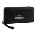 Cartera Billetera Minnie Mouse Negra Grabada Premium