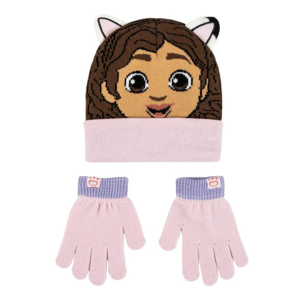 Set de Invierno Guantes y Gorro La Casa de Muñecas de Gabby Rosa Niña