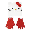 Set de Invierno Guantes y Gorro Hello Kitty Blanco Juvenil