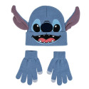 Set de Invierno Guantes y Gorro Stitch Azul Claro Niño