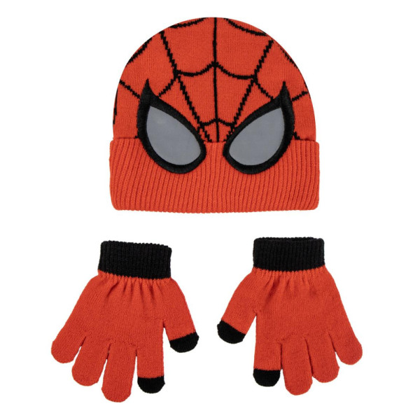 Set de Invierno Guantes y Gorro Spiderman Rojo Niño