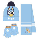 Set de Invierno Bufanda, Guantes y Gorro Bluey Azul Claro Niño