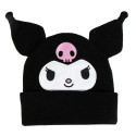 Gorro de Punto 3D Kuromi Negro Bordado Juvenil