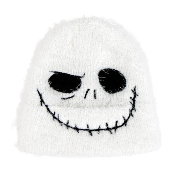 Gorro de Punto Pesadilla Antes de Navidad Blanco Bordado Juvenil