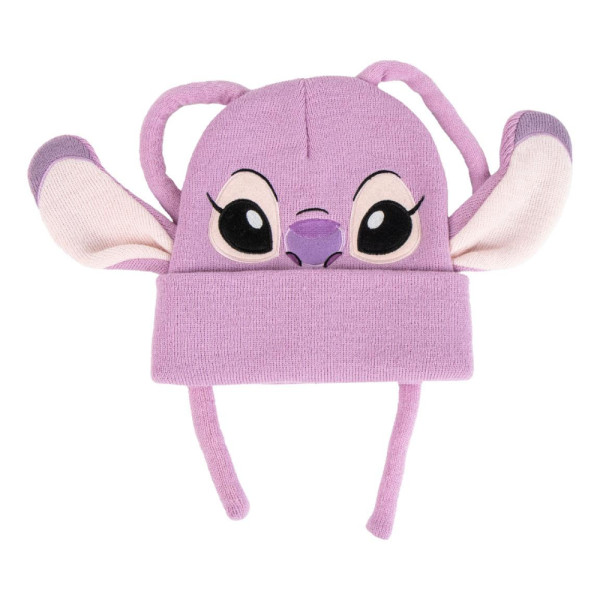 Gorro de Punto 3D Stitch Angel Lila Bordado Juvenil