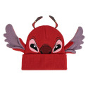 Gorro de Punto 3D Stitch Leroy Rojo Bordado Juvenil
