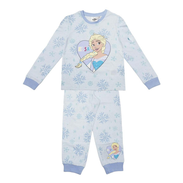 Pijama Manga Larga Frozen Elsa Azul Claro Flakes Niña