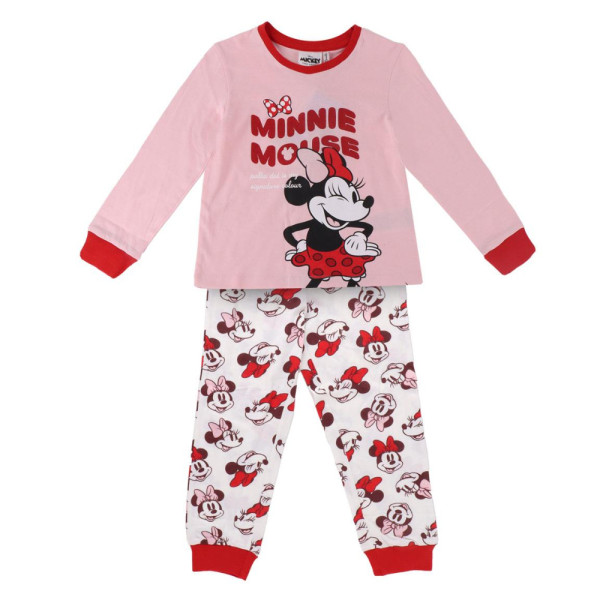 Pijama Manga Larga Minnie Mouse Rosa Polka Dot Niña