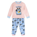 Pijama Manga Larga Coralina Bluey Hooray Azul y Rosa Niña