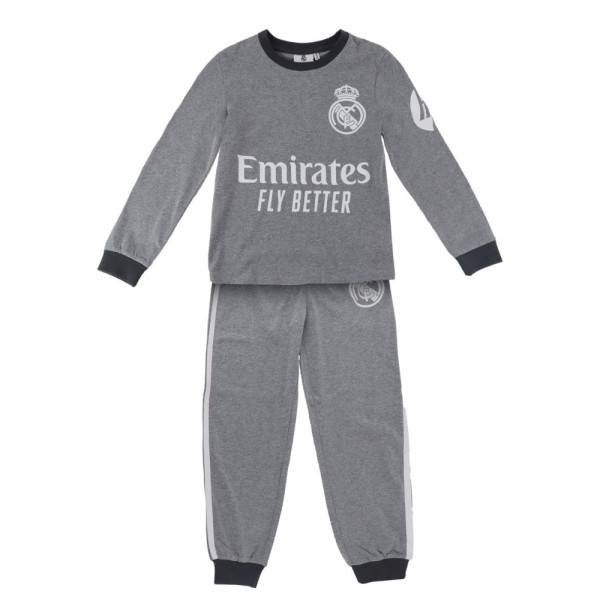 Pijama Manga Larga Real Madrid Gris 9 Niño