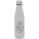 Botella de Acero Inoxidable Real Madrid Blanca y Gris Rubberizada 550 ML