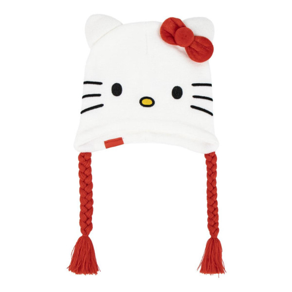 Gorro de Punto Peruano Hello Kitty Blanco Niña