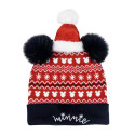 Gorro de Punto Navideño Minnie Mouse Negro Juvenil