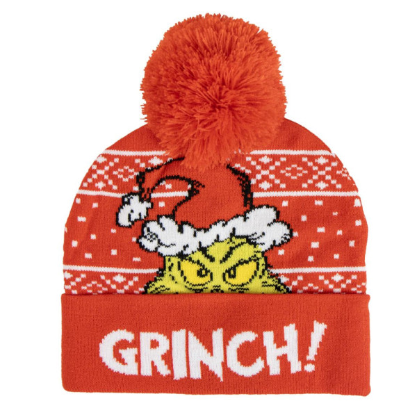 Gorro de Punto Navideño The Grinch Rojo Juvenil