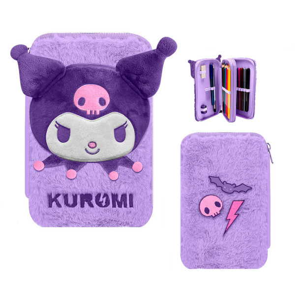 Plumier Doble Kuromi 3D Peluche