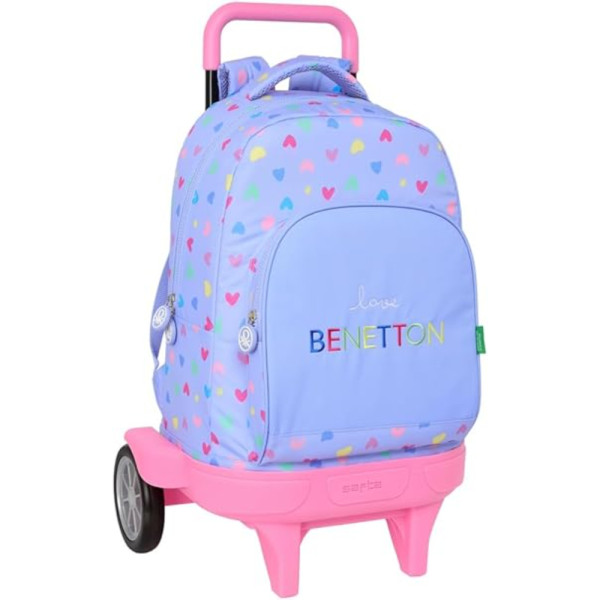 Mochila Trolley Con Ruedas Compact Evolution Benetton Lila