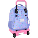 Mochila Trolley Con Ruedas Compact Extraible Benetton Lila
